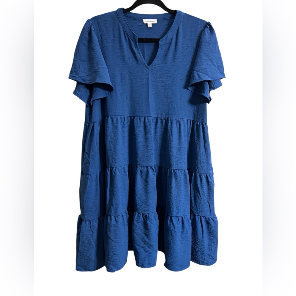 Mittoshop Women’s Royal Blue Flutter Sleeve Dress